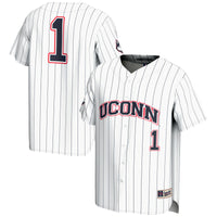 #1 UConn Huskies Lightweight Baseball Jersey - White
