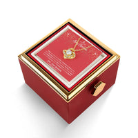 Rotating Rose Jewelry Box Set, Wife Christmas Love Knot Necklace, Gold Finish Wife Necklace, Romantic Holiday Keepsake Present for Her