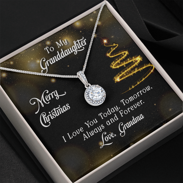Grandma to Granddaughter Necklace, Granddaughter Christmas Necklace, Eternal Hope Cubic Zirconia Pendant Necklace, Holiday Pr