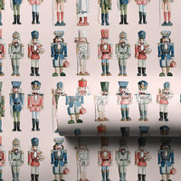 Watercolor Christmas Gift Wrap, Nutcracker Soldier Wrapping Paper, Pink Holiday Present Paper, Nutcracker Ballet Gift Wrap Paper Roll