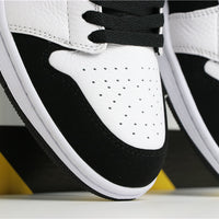 Mid Top Sneakers, White Black Colorway, Lace Up Design, Casual Gift for Sneaker Fans