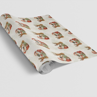 Whimsical Christmas Wrapping Paper, Birdwatching Santa Wrapping Paper, Santa and Reindeer Gift Wrap, Nature Lover Holiday Wrapping Paper