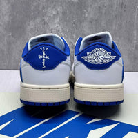 Low Top Sneakers, White Blue Colorway, Reverse Hook Design, Lace Up Design, Casual Gift for Sneaker Fans