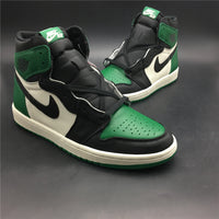 Sneakers, White Black Green Colorway, Leather Footwear, Lace Up Design, Casual Gift for Sneaker Fans