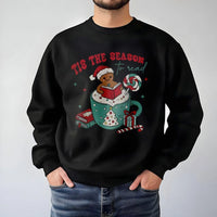 Gingerbread Book Lover Christmas Crewneck, Tis the Season to Read Sweatshirt, Adorable Holiday Reader Pullover, Librarian Xmas Sweater