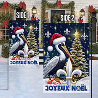 Joyeux Noel Pelican Yard Flag, Louisiana Christmas Garden Flag, Double Sided Fleur de Lis Cajun Flag, Holiday Porch Decor Gulf Coast Present