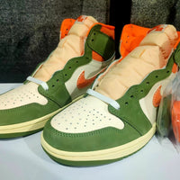 High Top Sneakers, Off White Green Colorway, Lace Up Design, Casual Gift for Sneaker Fans