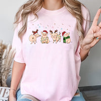 Adorable Christmas Pigs Graphic Tee, Merry Pigmas T-Shirt, Humorous Farm Animal Reindeer Shirt, Pig Lover Holiday T-Shirt, Farmer Christmas Present