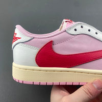 Low Top Sneakers, White Pink Colorway, Reverse Hook Design, Lace Up Design, Casual Gift for Sneaker Fans