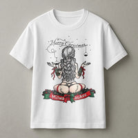 Cheeky Christmas Girl Shirt, Merry Christmas Milwaukee Shirt, Retro Pinup Holiday Tee, Humorous Wisconsin Graphic T-Shirt, Christmas Present