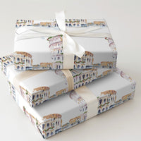 Italy Travel Christmas Gift Wrap, Roman Colosseum Wrapping Paper, Rome Landmark Wrapping Paper, Italian Holiday Wrapping Paper