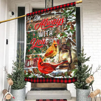 I Am Always with You Memorial Flag, Cardinal Christmas Garden Flag, Double-Sided Buffalo Plaid Flag, Bereavement Remembrance Present