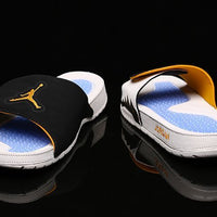 Retro Slides, Black Yellow Colorway, Slip On Design, Casual Gift for Shoe Lovers