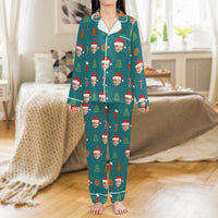 Personalized Photo Holiday Pajama Set, Custom Face Christmas Pajamas, Matching Family Sleepwear Pajamas, Satin Xmas Loungewear, Holiday Present