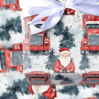 Big Rig Christmas Gift Wrap, Red Semi Truck Santa Wrapping Paper, Trucker Holiday Wrapping Paper, Winter Big Rig Festive Gift Wrap