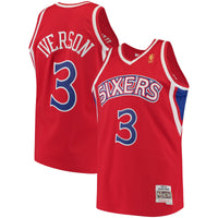 Allen Iverson Red Philadelphia 76ers 1996-97 Hardwood Classics Swingman Jersey