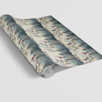 Santa and Reindeer Holiday Gift Wrap Roll, Vintage Santa Wrapping Paper, Nostalgic Christmas Wrapping Paper, Festive Xmas Present Wrap