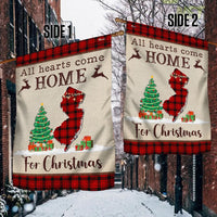 All Hearts Come Home for Christmas Flag, New Jersey Christmas Garden Flag, Buffalo Plaid State Yard Banner, Holiday Home Decor Present