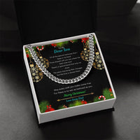 Mens Cuban Link Chain, Son Christmas Present from Dad Cuban Link Chain Necklace, Son Keepsake Jewelry, Stainless Steel Chain Necklace for Him