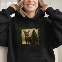 Humorous Hunting Christmas Sweatshirt, Deck the Halls Deer Hoodie, Buck Hunter Hooded Pullover, Outdoorsman Holiday Sweater, Hunter Xmas Present
