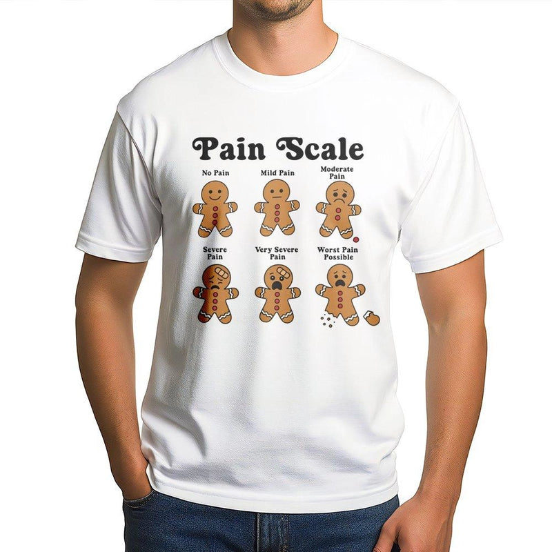 Humorous Nurse Christmas Shirt, Gingerbread Pain Scale T-Shirt, Adorable Nursing Humor Graphic Tee, RN Medical Staff Holiday Shirt, Hospital Present