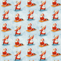 Humorous Fitness Christmas Wrapping Paper, Yoga Santa Gift Wrap Paper, Holiday Yoga Present Paper Roll, Adorable Xmas Gift Wrap, Winter Present Paper