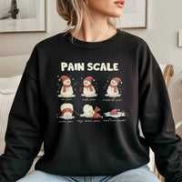 Humorous Nurse Christmas Sweatshirt, Snowman Pain Scale Sweatshirt, Medical Holiday Crewneck, Hospital Worker Pullover, Adorable Xmas Sweatshirt
