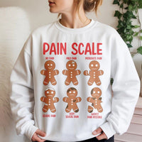 Humorous Nursing Christmas Sweater, Pain Scale Gingerbread Sweatshirt, Medical Holiday Crewneck, Doctor RN Student Winter Graphic Pullover
