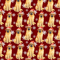Santa Dog Red Holiday Gift Wrap, Leonberger Christmas Wrapping Paper, Festive Puppy Wrapping Paper