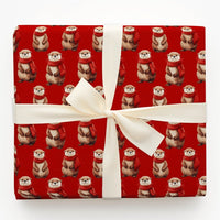 Adorable Animal Christmas Wrapping Paper, Red Scarf Otter Wrapping Paper, Festive Holiday Otter Gift Wrap, Animal Lover Present Wrapping Roll