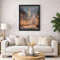 Paris Christmas Canvas Print, Snowy Eiffel Tower Canvas Wall Art, Winter Scene Canvas, Holiday City Wall Art, French Travel Home Decor Present