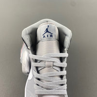 Mid Top Sneakers, Blue White Gray Pink Colorway, Lace Up Design, Casual Gift for Sneaker Fans