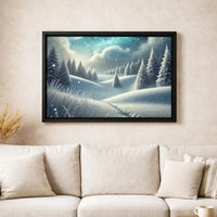 Snowy Pine Tree Landscape Canvas Print, Winter Forest Canvas Wall Art, Winter Nature Wall Decor, Rustic Holiday Canvas, Christmas Home Present