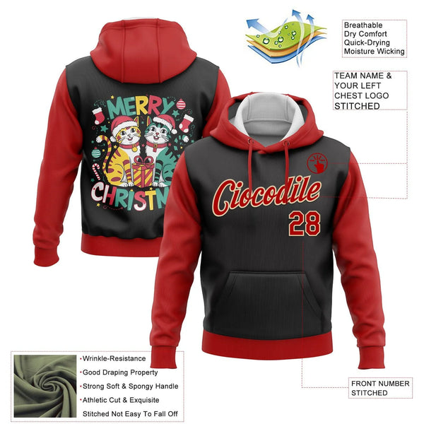 Personalized Name and Number Christmas Sweatshirt, Custom Holiday Sports Hoodie, Xmas Game Day Hoodie, Holiday Fan Present