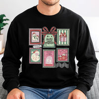 Adorable Postage Stamp Holiday Sweatshirt, Merry and Pregnant Christmas Sweatshirt, Baby Announcement Sweatshirt, Expecting Mom Xmas Crewneck