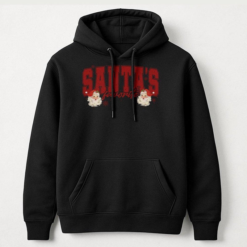 Retro Christmas Graphic Hoodie, Santa's Favorite Hoodie, Adorable Holiday Hooded Sweatshirt, Vintage Winter Season Hoodie, Xmas Family Present