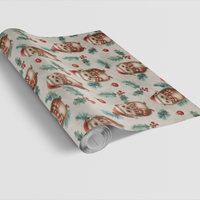 Adorable Woodland Animal Holiday Gift Wrap, Hedgehog Christmas Wrapping Paper, Winter Forest Present Paper, Festive Xmas Wrap Paper Roll
