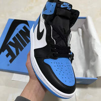 High Top Sneakers, Blue White Colorway, Lace Up Design, Casual Gift for Sneaker Fans