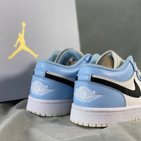 Low Top Sneakers, Blue White Colorway, Lace Up Design, Casual Gift for Sneaker Fans