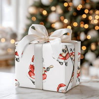 Music Lover Santa Gift Wrap, Guitar Santa Wrapping Paper, Watercolor Guitar Christmas Wrapping Paper, Festive Holiday Wrapping Paper Roll