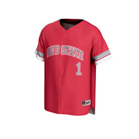 #1 Ohio State Buckeyes Lightweight Collegiate Baseball Fashion Jersey - Scarlet