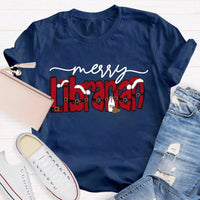 Merry Christmas Bookish T-Shirt, Librarian Christmas Shirt, Holiday Book Lover Graphic Tee, Reading Teacher Winter Holiday Shirt Present