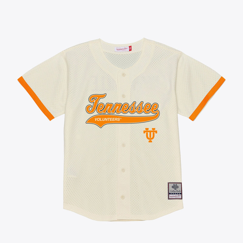 Cream Tennessee Volunteers Mesh Button-Up Batting Practice Baseball Jersey