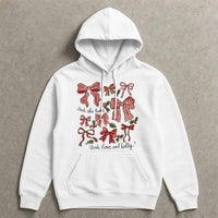 Deck the Halls with Bows and Holly Sweatshirt, Retro Christmas Hoodie, Coquette Holiday Hoodie, Adorable Xmas Hooded Sweatshirt