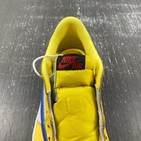 Low Top Sneakers, Blue White Yellow Colorway, Reverse Hook Design, Lace Up Design, Casual Gift for Sneaker Fans