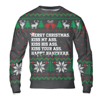 Adult Humor Ugly Christmas Sweatshirt, Humorous Offensive Holiday Sweatshirt, Sarcastic Joke Xmas Sweatshirt, Dirty Secret Santa Crewneck Present