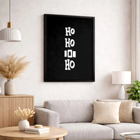 Minimalist Holiday Canvas Print, Ho Ho Ho Christmas Canvas Wall Art, Modern Typography Xmas Canvas, Festive Winter Wall Decor, Holiday Present