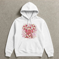 Coquette Bow Christmas Hoodie, Pink Candy Cane Hoodie, Aesthetic Candy Cane Hooded Sweatshirt, Adorable Xmas Candy Cane Pullover, Holiday Present