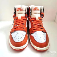 High Top Sneakers, Orange Colorway, Lace Up Design, Casual Gift for Sneaker Fans