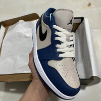 Low Top Sneakers, Blue Gray Colorway, Lace Up Design, Casual Gift for Sneaker Fans